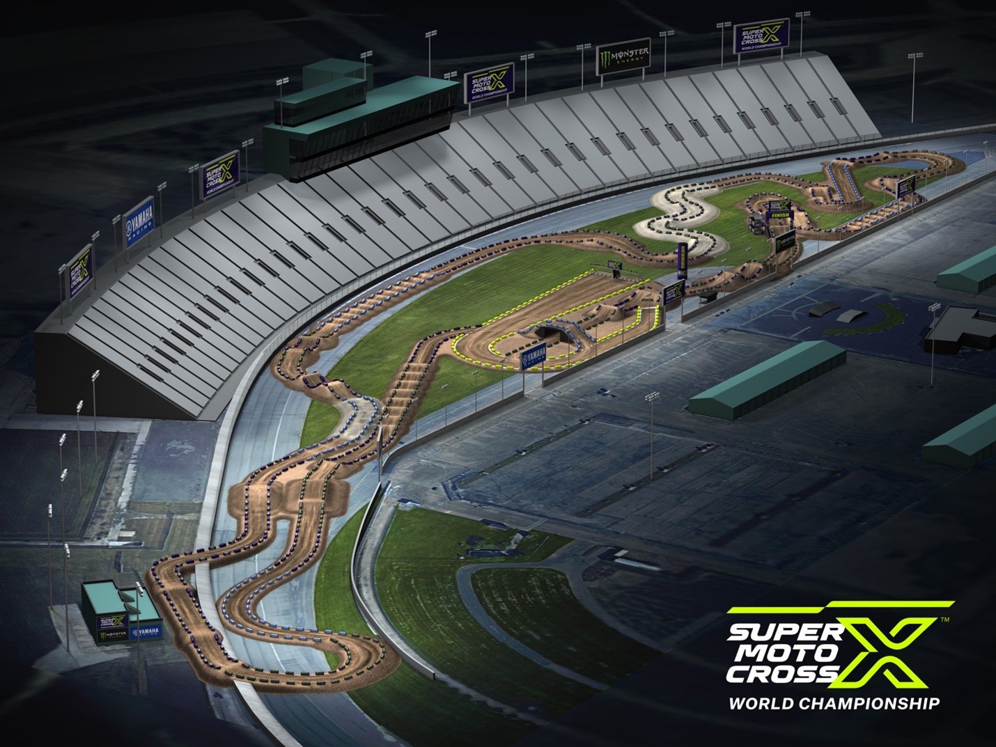 Chicagoland Speedway Track Map   Custom designed track layout will feature the best of both worlds – Supercross and Pro Motocross.