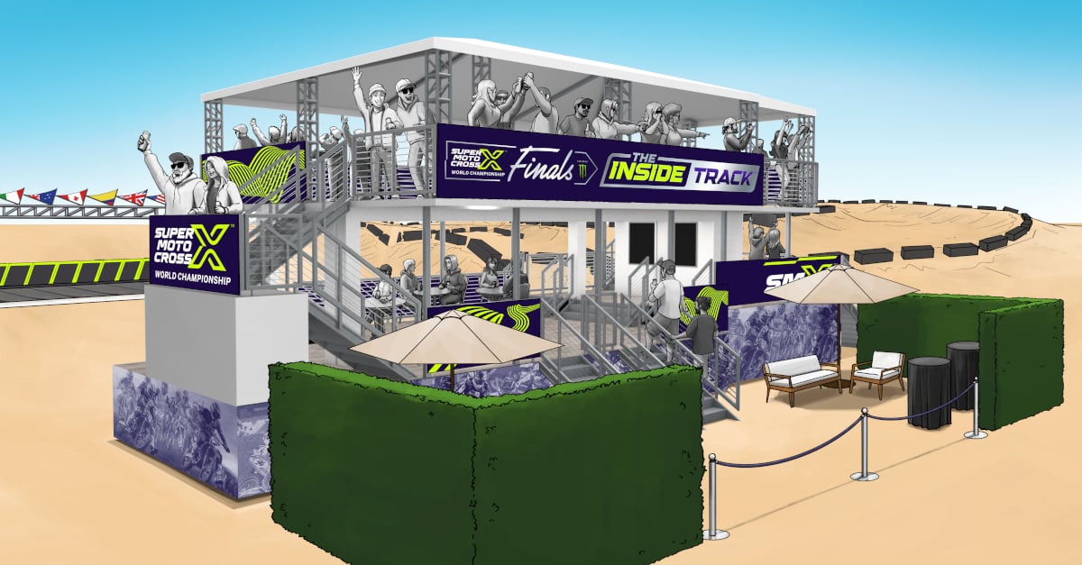Animated rendering of 'The Inside Track' set up in Las Vegas