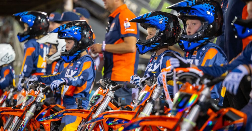 KTM Jr riders lined up for a race start