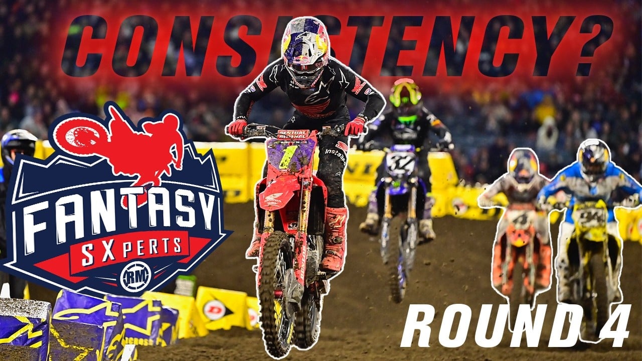 Graphic with images of various SX riders - caption: Consistency? RM Fantasy SXperts - Round 4