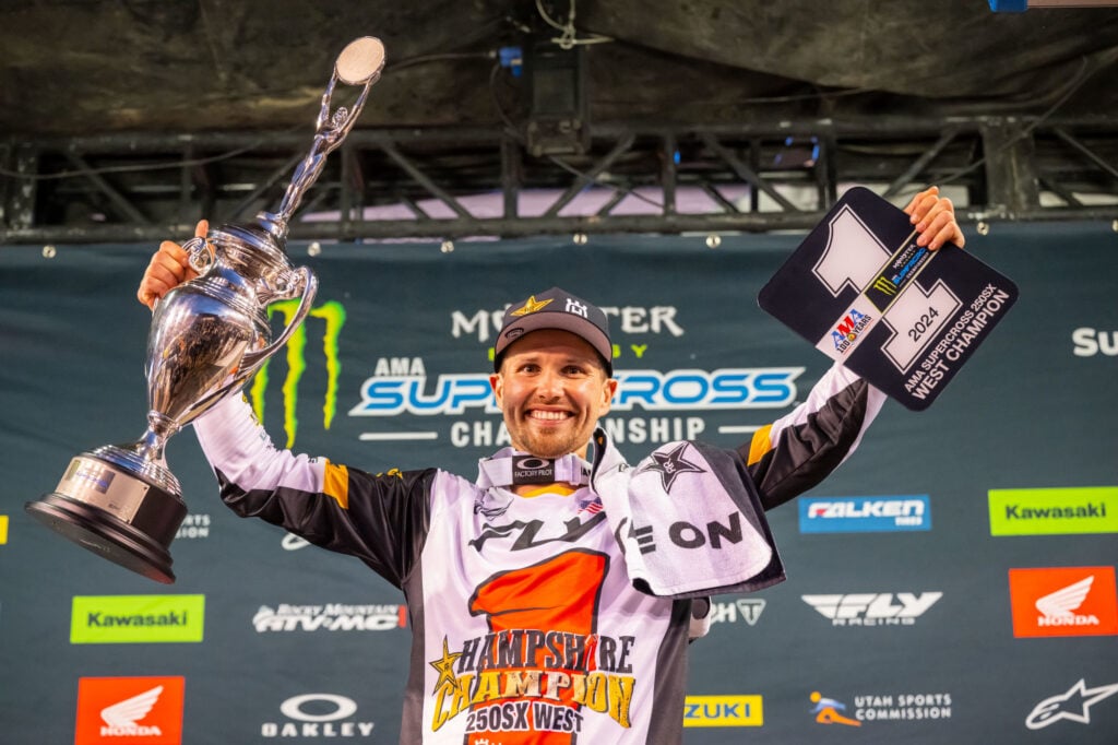 Rockstar Energy Husqvarna’s RJ Hampshire could not defend his Western Regional 250SX Class Championship due to injury and will contend against Vialle for the Eastern Regional title. Hampshire kicks off his 2025 campaign right in his hometown of Tampa, FL.