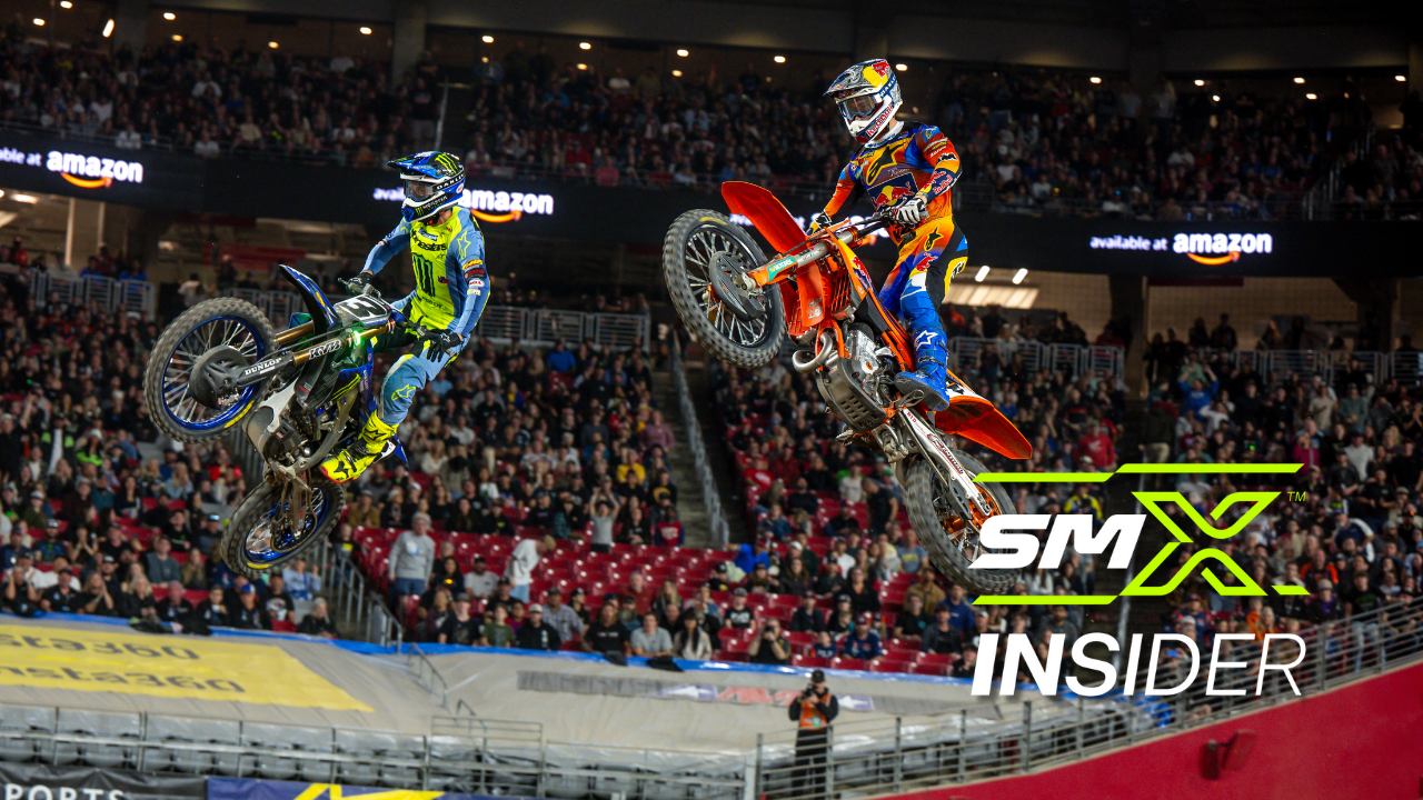 Eli Tomac and Chase Sexton with the SMX Insider logo