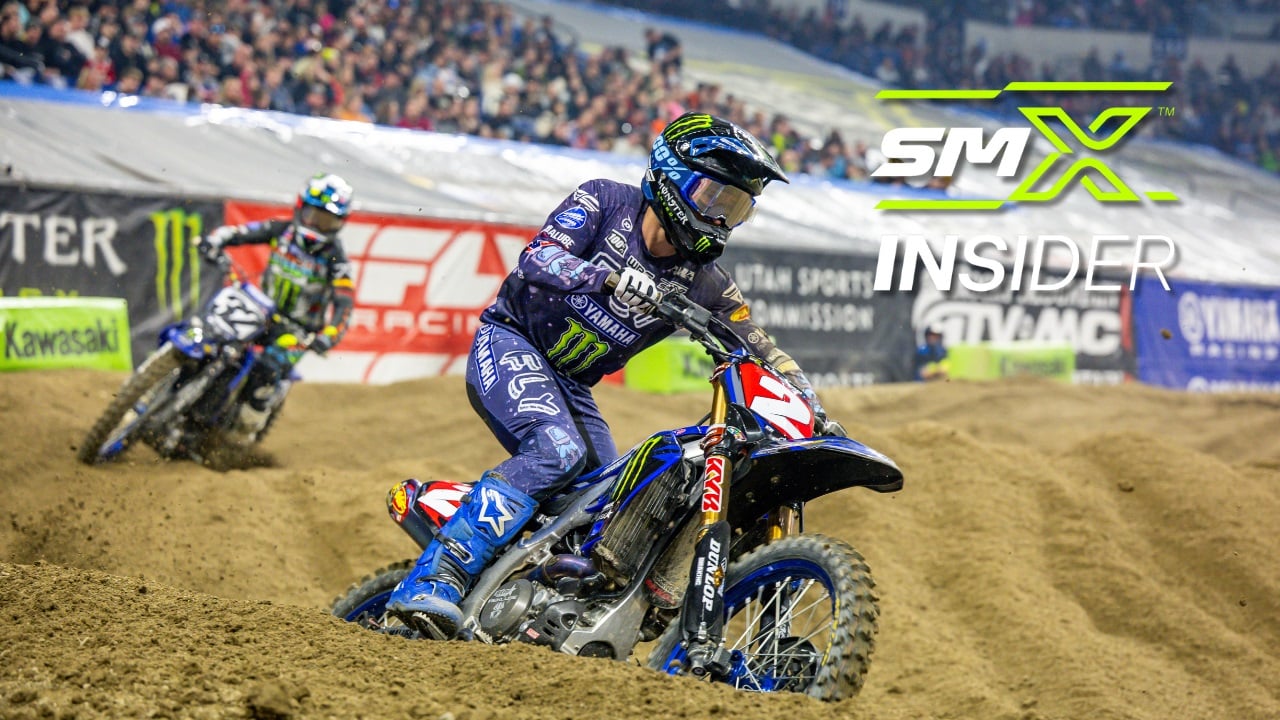 Cooper Webb leading Justin Cooper with SMX Insider logo